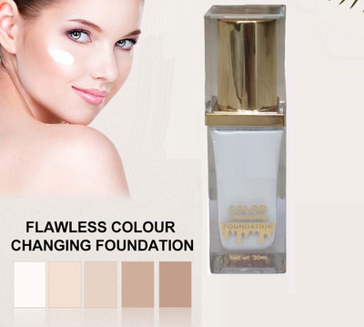 HUZURLU Color Changing Foundation Liquid Base MakEUp Foundation(white, 60 ml)