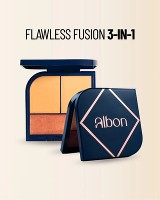 Albon Cosmetics Flawless Fusion 3in1 Conceal, Cover & Glow – Mousse Base  Foundation(BN-1, BN-2, 14 ml)