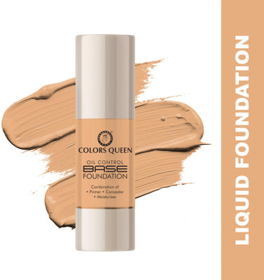 COLORS QUEEN Base Foundation Oil Control Oil Free With Primer Foundation(Sand Beige, 30 ml)