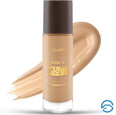 MARS Illuminator God's , Highlighter & Foundation, Green Tea & Rosemary Extract Foundation(06-TOFFEE, 30 ml)