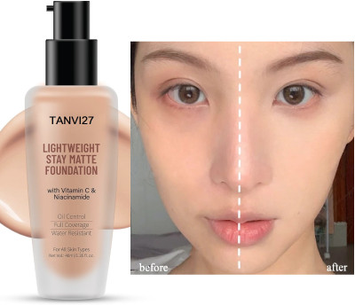 tanvi27 professional Touch Matte Foundation Oil Control Super Coverage Foundation(Natural Beige, 40 ml)