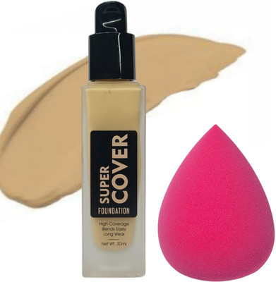 Facejewel Super Cover High Coverage Easily Blend Blender Waterproof Foundation(Shade-3, 30 ml)