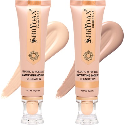 Shryoan Mattifying Mousse Makeup Foundation Pack of 2 Foundation(Beige/Ivory, 40 g)