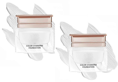 Emijun Color Changing Foundation, Liquid Water Proof Face Foundation COMBO Foundation(White, 60 ml)