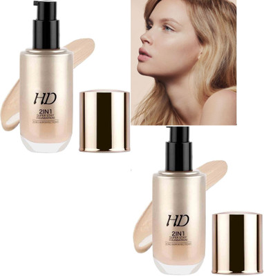 Emijun 2 IN 1 Full Coverage Foundation For Normal Skin Natural COMBO Foundation(MEDIUM, 120 ml)