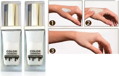 Luipui MATTE COLOR CHANGING FOUNDATION PACK OF 2 Foundation(WHITE, 60 ml)