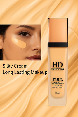 SILDUST Professional High Definition Foundation Full Coverage Long Wear Matte Finish Foundation(Beige, 35 ml)