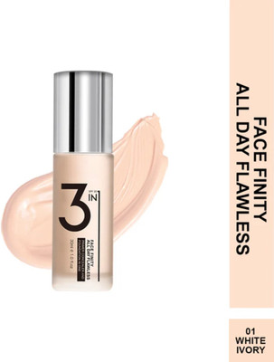 Your Beauty 3-in-1 Face Finity Primer, Concealer &  Foundation(Shade 01: WHITE IVORY, 30 g)