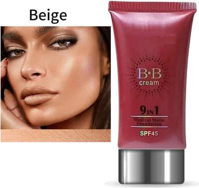 BLUEMERMAID Full Coverage BB Cream 9 In 1 Medical Matte Fecundation SPF 45 All Skin Types Foundation(BEIGE, 50 ml)