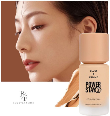 BLUST&FAMME Power Stay Foundation with Enriched pack of 1 Foundation(Black, 40 ml)