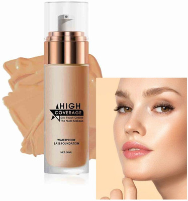 Emijun FINISH HIGH COVERAGE LIQUID FOUNDATION FOR ALL SKIN TYPE Foundation(HONEY BEIGE, 60 ml)