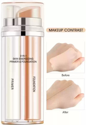 GABBU 2 in 1 primer with foundation for face makeup Concealer(beige, transpernt, 60 ml)
