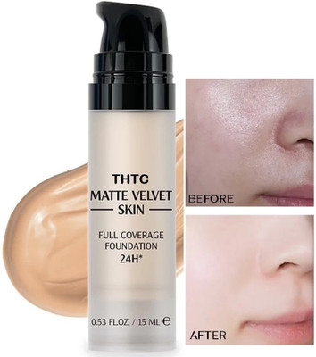 THTC Foundation for Oily Skin – Long-Lasting & Flawless Coverage Foundation(beige, 15 ml)
