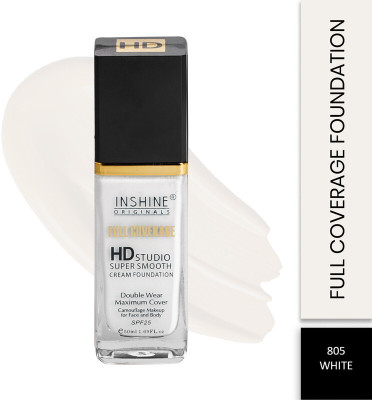 Inshine Full Coverage Foundation - Lightweight & Waterproof ,24-Hr stay Foundation(WHITE, 50 ml)