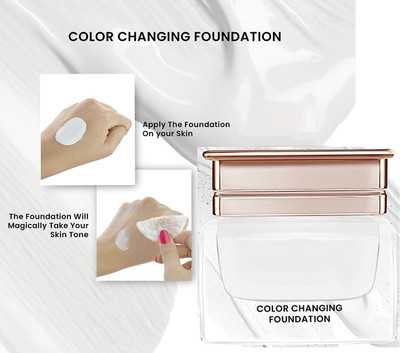 tanvi27 Full Coverage & Flawless Color Changing Foundation With Satin Finish Foundation(WHITE, 20 ml)
