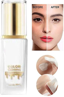 MYEONG Color Changing Long Lasting Waterproof Foundation for Face Makeup Foundation(white, 30 ml)