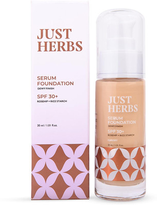 Just Herbs Waterproof Serum Foundation For Full Coverage Make Up With Spf30+ & Dewy Finish Foundation(Ivory, 30 ml)