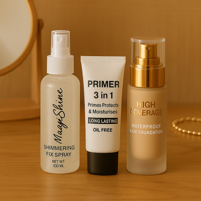 Valhalla 3in1 Primer Fixer & Foundation Combo | Long Lasting Waterproof Matte Makeup Base Foundation(beige, 180 ml)
