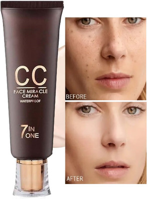 MYEONG 7 in 1 Face Waterproof & Long Lasting, Miracle Anti-Ageing CC Cream Foundation(Ivory, 60 g)