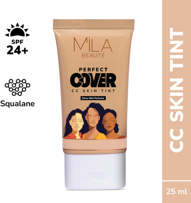 MILA BEAUTÉ Perfect Cover CC Cream with SPF 24+ I Light Makeup with Natural Coverage Foundation(03 Cream Puff, 25 ml)