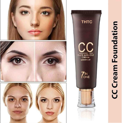 THTC 7 in 1 Face Miracle Waterproof & Long Lasting, Anti-Ageing CC Cream Foundation4 Foundation(Ivory, 60 ml)