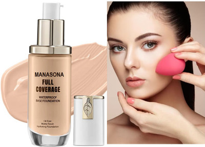 manasona Medium Coverage with SPF-30 Dewy Finish  Foundation(NATURAL, 45 ml)