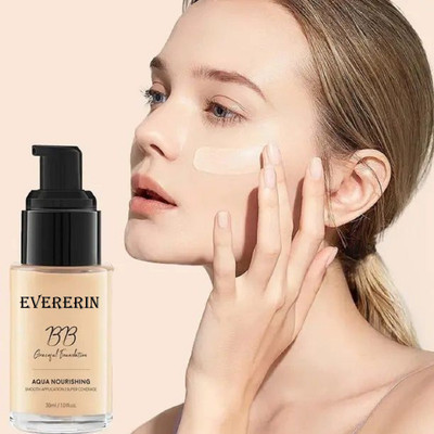 EVERERIN Professional HD Foundation Satin Finish Oil Free Foundation Face Makeup01 Foundation(IVORY, 30 ml)