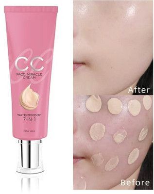 FLORERO 7 in 1 Face Miracle CC Cream Blendable, Waterproof  Foundation(NATURAL, 60 ml)