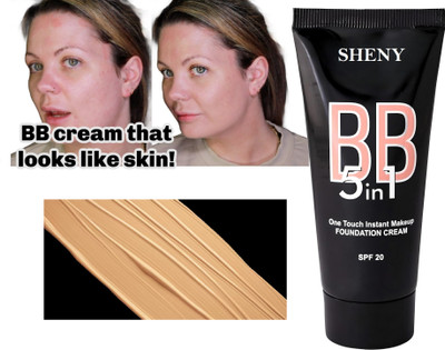 Sheny BEST BB 5 IN 1 CREAM HIGH COVERAGE WITH SPF 20, NATURAL LOOK Foundation(BEIGE, 60 g)