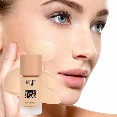 RED4 Power stay foundation pack of 1 Foundation(Black, 40 ml)