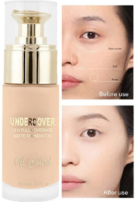 Yuency High Coverage Waterproof oil Free Matte  Foundation(White Ivory, 30 ml)