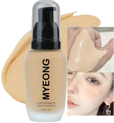 MYEONG Makeup Full Coverage Liquid Waterproof & Sweatproof All Skin Tones Foundation(Custard, 30 g)