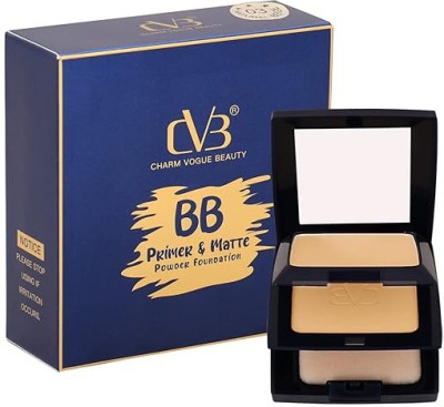 CVB BB Primer & Matte Powder Foundation Lightweight Pressed Makeup Base (Shade-03) Foundation(Natural Beige, 100 g)