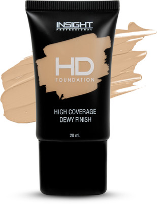 Insight Professional HD Foundation For High Coverage Dewy Finish Foundation(MN18, 20 ml)