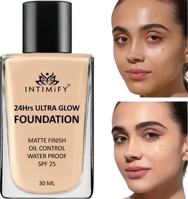 INTIMIFY Foundation Waterproof with Matte Finish For Glowing Skin With SPF 25 Oil Control Foundation(Beige, 30 ml)