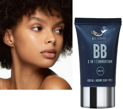 BLUEMERMAID Matte Finish BB 2 In 1 Liquid Foundation For All Indian Skin Types Foundation(BEIGE, 30 ml)