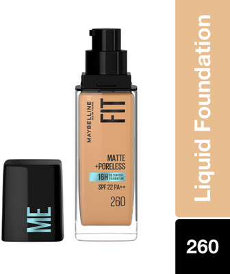 MAYBELLINE NEW YORK Fit Me Matte + Poreless Foundation Natural Matte - Shade 260 Foundation(Shade 260, 30 ml)