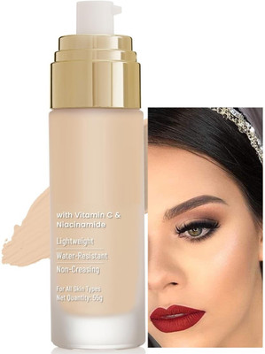 GABBU Foundation - Water Based Oil Free Formula 55g  Foundation(Medium beige, 55 ml)
