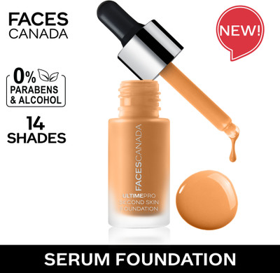 FACES CANADA Ultime Pro Second Skin | Non-Oily Natural Matte Finish Serum Foundation(Sand, 15 ml)