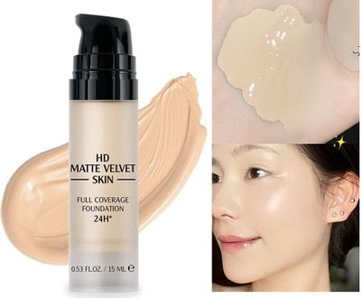 GULGLOW99 Lightweight Waterproof Foundation for Dry Skin, Medium Coverage, Long-Lasting Foundation(NATURAL BEIGE, 15 ml)