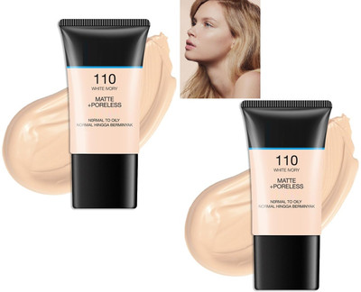 Emijun Matte + Poreless Foundation for Normal to Oily COMBO Foundation(WHITE IVORY, 36 ml)