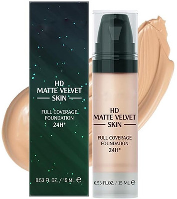 WOONGMI HD Matte Skin Full Coverage Foundation For Girls And Womens Foundation(BUFF BEIGE, 15 ml)