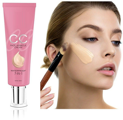 FLORERO 7 in 1 Face Miracle CC Cream Foundation Long Lasting with Dewy Finish Foundation(NATURAL, 60 ml)