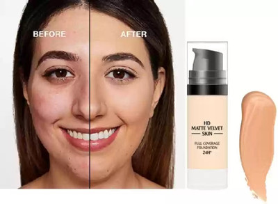 AFARAXIA Full Coverage Waterproof, Face Makeup, Base  Foundation(beige, 15 ml)