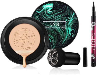 N.Y.N Beauty 3 in 1 Air Cushion CC and BB cream foundation Cream with Liquid Eyeliner Foundation(Multicolor, 120 g)