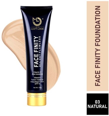 MATTLOOK Face Finity All Day Flowless Vitamin E Aloe Essence Maestro Maquillage Fusion-N3 Foundation(03-Natural, 100 g)