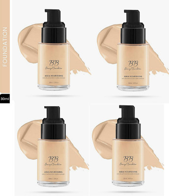 Luipui TRENDING LONG LASTING, FULL COVERAGE & HIGH PIGMENT BB FOUNDATION PACK OF 4 Foundation(NATURAL BEIGE, 120 ml)