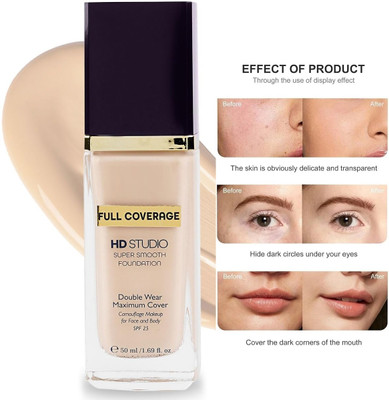 FLORERO Waterproof Long & Lasting Skin Finish Buildable Coverage Matte Finish Foundation(NATURAL, 50 ml)