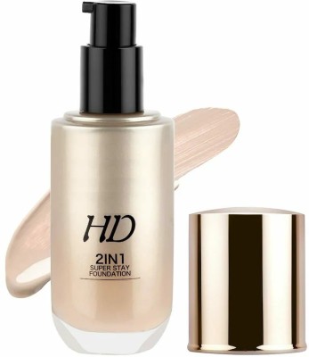 ADJD 2IN1 HD Foundation Super Stay Waterproo for Face Makeup Beige Foundation(Beige, 60 ml)