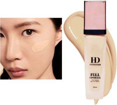 BLUEMERMAID Matte Finish HD Natural Full Coverage Cream Foundation For All Skin Type Foundation(ivory, 35 ml)